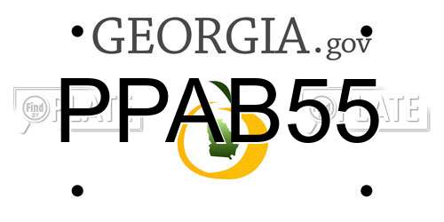 PPAB55 Georgia License Plate