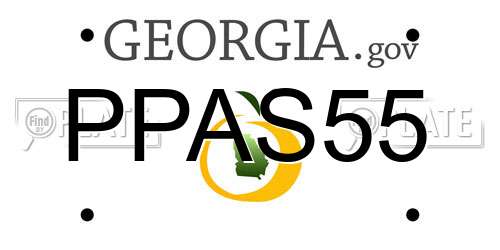 PPAS55 Georgia License Plate