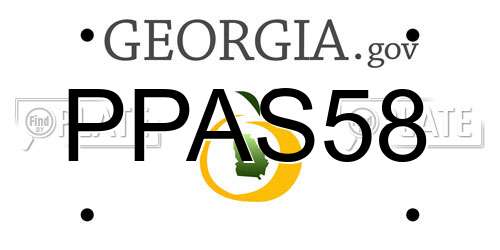 PPAS58 Georgia License Plate