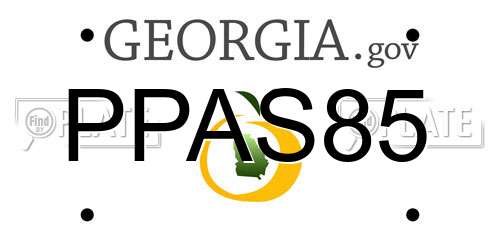 PPAS85 Georgia License Plate