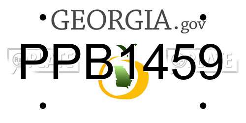PPB1459 Georgia License Plate