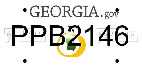 PPB2146 Georgia License Plate