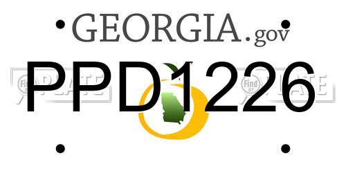 PPD1226 Georgia License Plate
