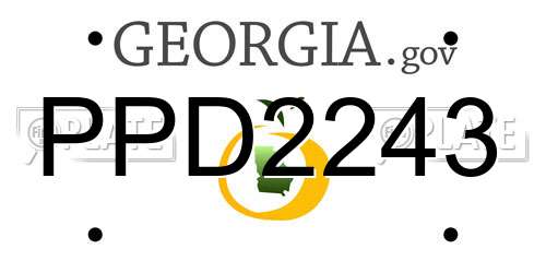 PPD2243 Georgia License Plate