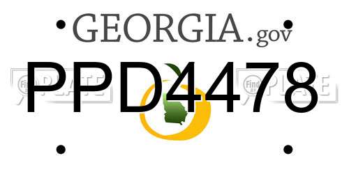 PPD4478 Georgia License Plate