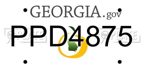 PPD4875 Georgia License Plate