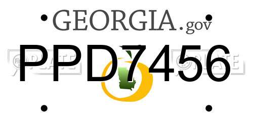PPD7456 Georgia License Plate