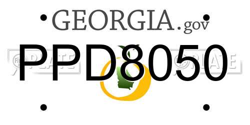 PPD8050 Georgia License Plate