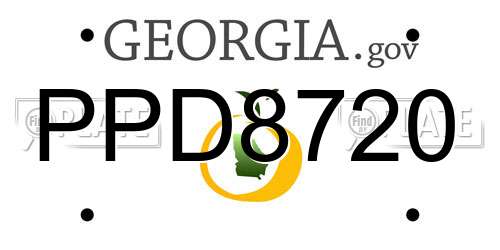 PPD8720 Georgia License Plate