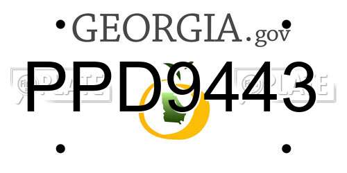 PPD9443 Georgia License Plate