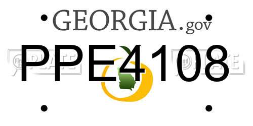 PPE4108 Georgia License Plate