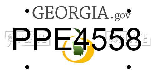 PPE4558 Georgia License Plate