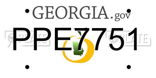 PPE7751 Georgia License Plate