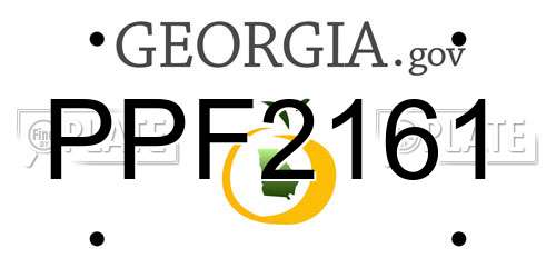 PPF2161 Georgia License Plate