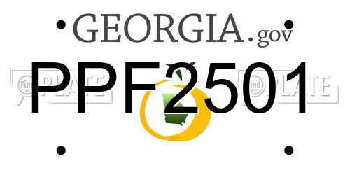 PPF2501 Georgia License Plate