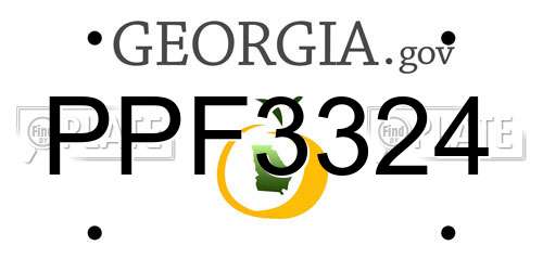 PPF3324 Georgia License Plate