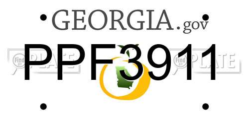 PPF3911 Georgia License Plate
