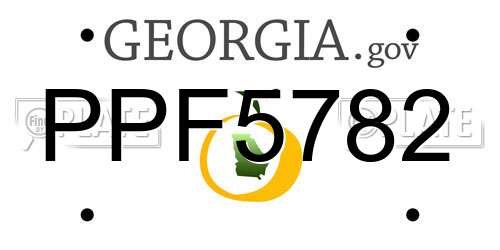 PPF5782 Georgia License Plate