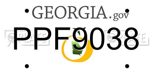 PPF9038 Georgia License Plate