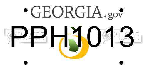 PPH1013 Georgia License Plate
