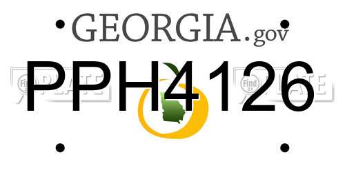 PPH4126 Georgia License Plate