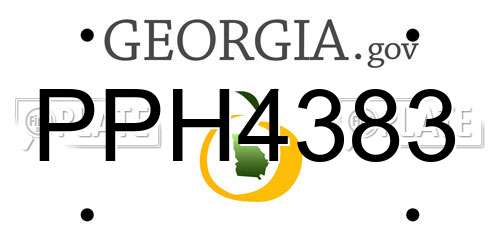 PPH4383 Georgia License Plate
