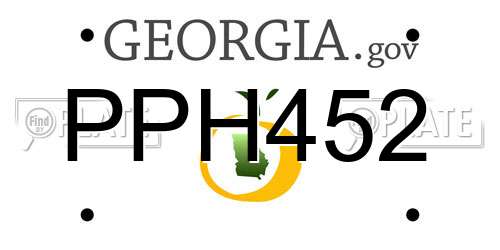 PPH452 Georgia License Plate