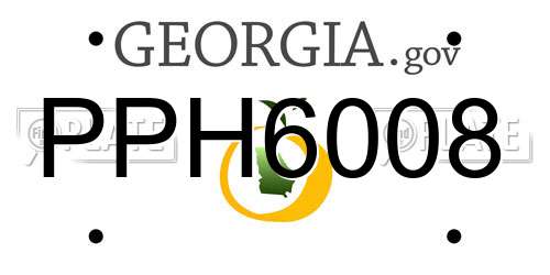 PPH6008 Georgia License Plate