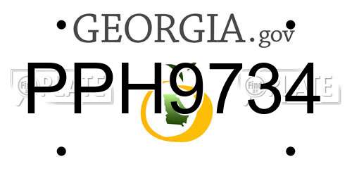 PPH9734 Georgia License Plate