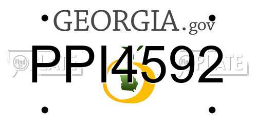 PPI4592 Georgia License Plate