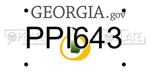 PPI643 Georgia License Plate