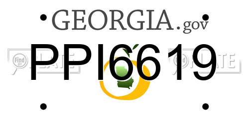 PPI6619 Georgia License Plate
