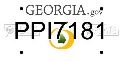 PPI7181 Georgia License Plate