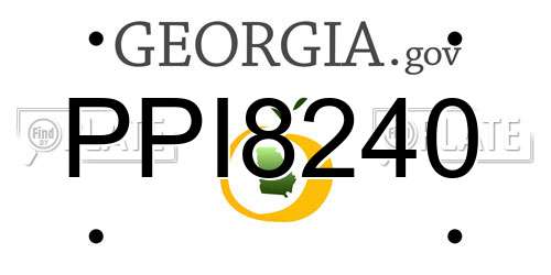 PPI8240 Georgia License Plate