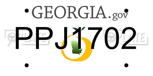 PPJ1702 Georgia License Plate