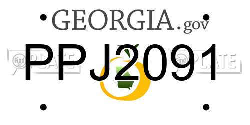 PPJ2091 Georgia License Plate