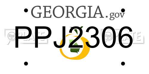 PPJ2306 Georgia License Plate