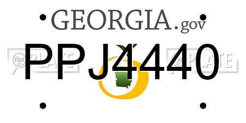 PPJ4440 Georgia License Plate