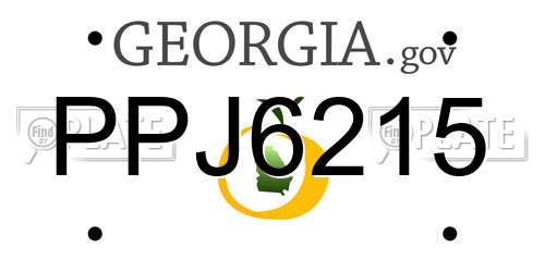 PPJ6215 Georgia License Plate