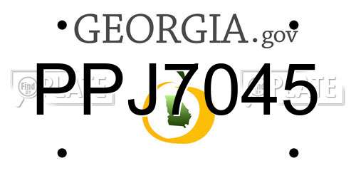 PPJ7045 Georgia License Plate