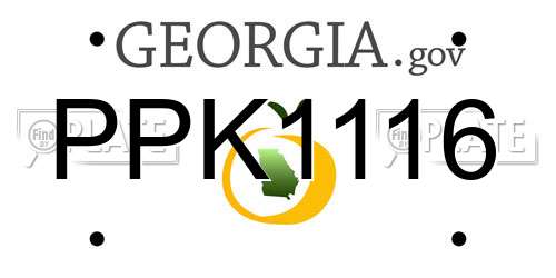PPK1116 Georgia License Plate