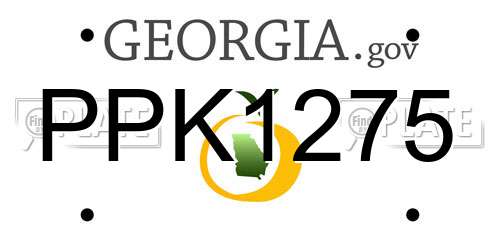 PPK1275 Georgia License Plate