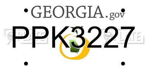 PPK3227 Georgia License Plate