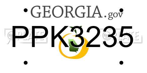 PPK3235 Georgia License Plate