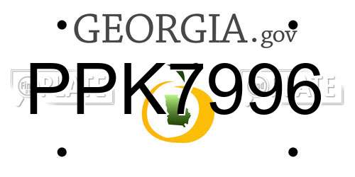 PPK7996 Georgia License Plate