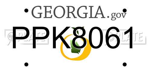 PPK8061 Georgia License Plate