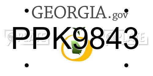 PPK9843 Georgia License Plate
