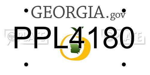 PPL4180 Georgia License Plate
