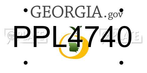 PPL4740 Georgia License Plate