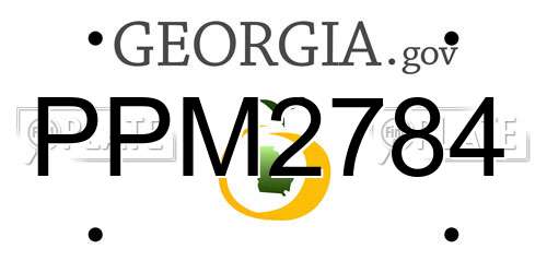 PPM2784 Georgia License Plate